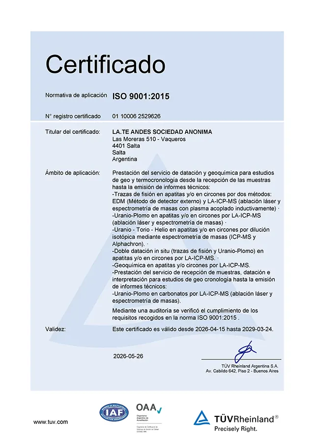 Certificado ISO 9001:2015 01 10006 2529626